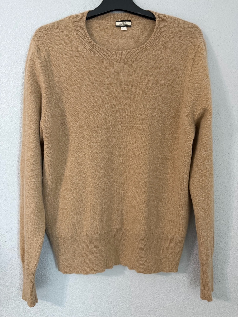 J.Crew 100% Cashmere Crewneck Sweater – Women’s Large – Camel Tan - Picture 2 of 10